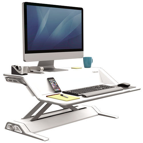 Fellowes Sit-Stand Workstation Lotus White