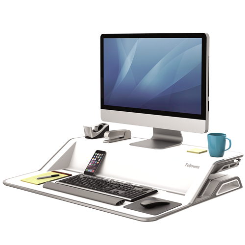 Fellowes Sit-Stand Workstation Lotus White