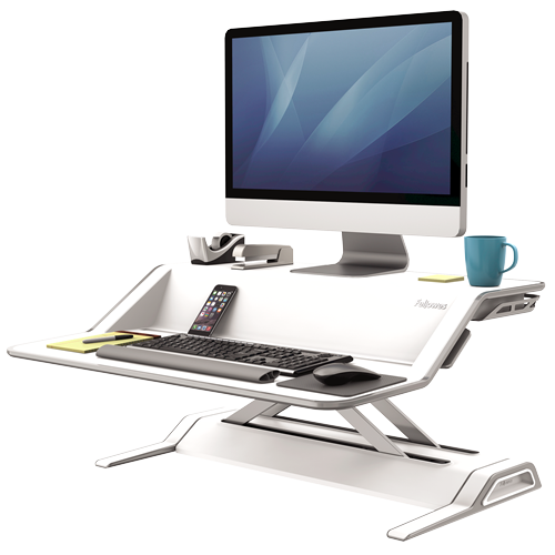 Fellowes Sit-Stand Workstation Lotus White