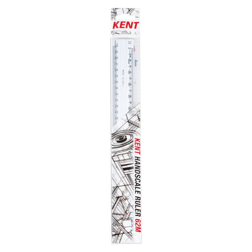Kent Double Sided Handscale Ruler 62M 1:1 5 10 100 20 200 50 500