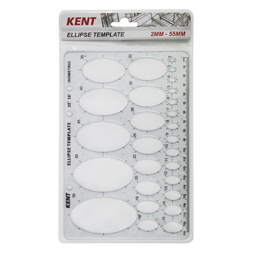Kent Template Ellipse 2mm to 55mm