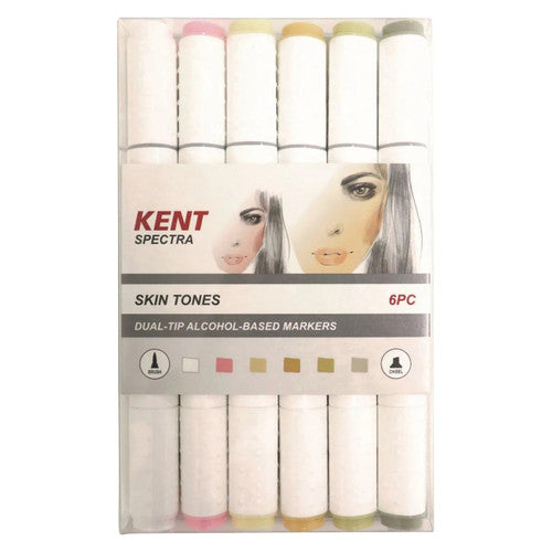 Kent Spectra Brush and Chisel Marker Skin Tones Set of 6