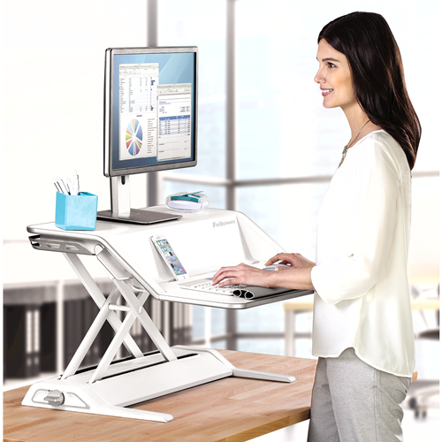 Fellowes Sit-Stand Workstation Lotus White