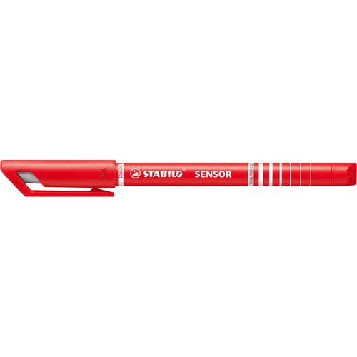 Stabilo Sensor Fineliner with Cushioned Tip Red Pack of 10