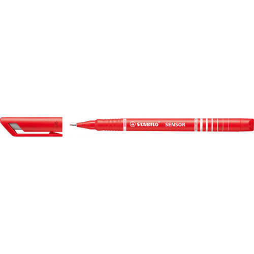Stabilo Sensor Fineliner with Cushioned Tip Red Pack of 10