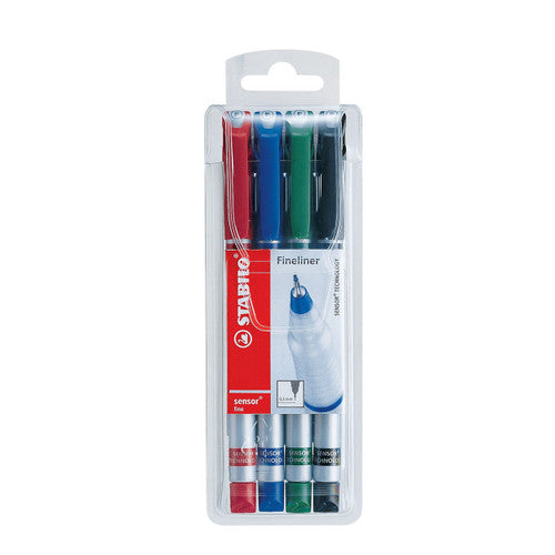 Stabilo Sensor Fineliner Wallet of 4 Assorted