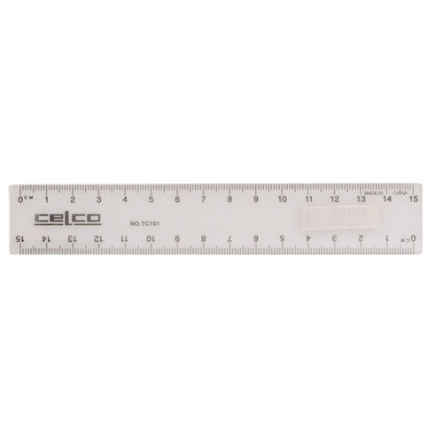 Celco T101 Ruler Plastic Clear 15cm Pack of 25