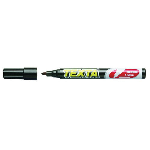 Texta Bullet Tip Markers 1.5mm Black Box of 12