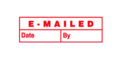 DeskMate 0273460 Pre-Inked Office Stamp E-Mailed (Date & By) Red