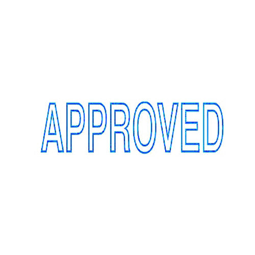 DeskMate 0273490 Pre-Inked Office Stamp Approved Blue