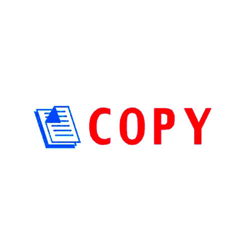 DeskMate Dual Colour Pre-Inked Office Stamp Copy Blue Red