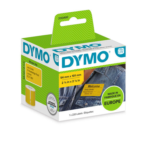 Dymo LabelWriter yellow shipping labels 54 x 101mm single roll 220 for colour coded dispatch workflows