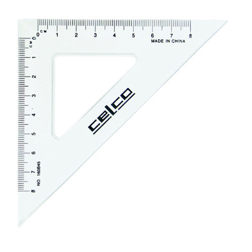 Celco 45 Degree Set Squares 16cm Clear