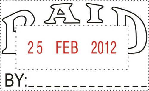 DeskMate Self-Inking Stamp Paid and Date Black Red