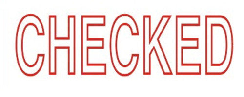 DeskMate Pre-Inked Office Stamp Checked Red