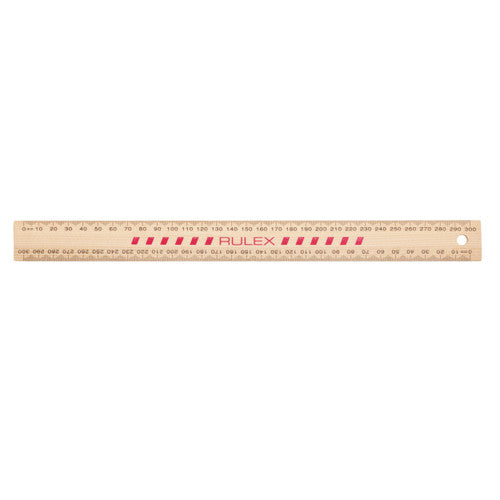 Celco Wooden Ruler Double Sided Polished Red 30cm