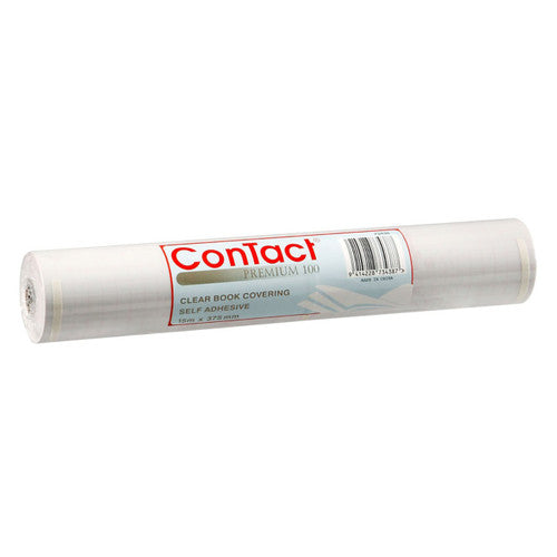 Contact Self-Adhesive Book Cover 100 Mic 15m x 375mm Clear Gloss