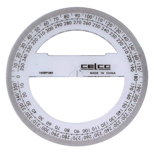 Celco Protractor 10cm 360 Degrees Bulk