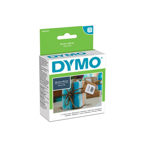Dymo LabelWriter square multi purpose labels 25 x 25mm single roll 750 labels for small item and storage labelling