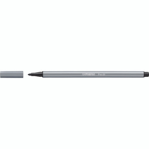 Stabilo Pen 68 Fibre Tip Pen Dark Grey