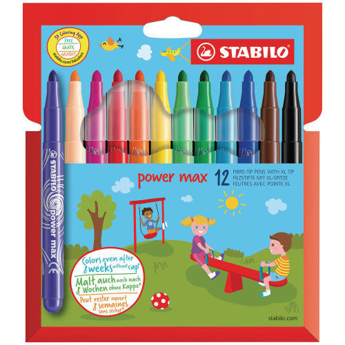 Stabilo Power Max Wallet of 12 Assorted