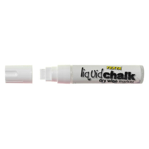 Texta Liquid Chalk Markers Dry Wipe Chisel Assorted Wallet of 4