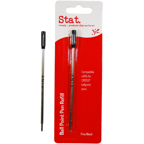 Pen Refills (Cross Style) Ballpoint Fine Black Pack of 10
