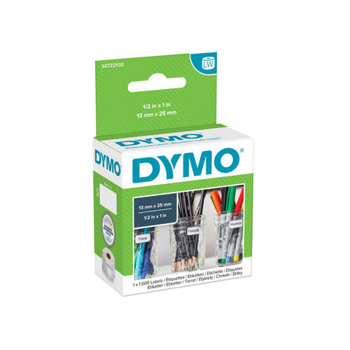 Dymo LabelWriter 2-up multi purpose labels 13 x 25mm single roll 1000 labels dual column for barcodes