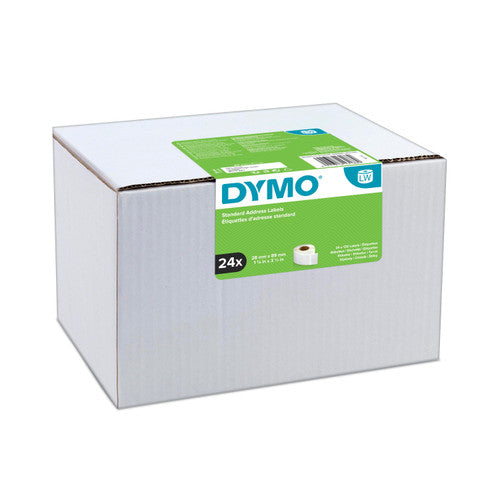 Dymo LabelWriter standard address labels 28 x 89mm carton 24 rolls 3360 labels bulk value for mailrooms