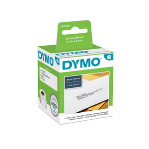 Dymo LabelWriter standard address labels 89 x 28mm twin pack 2 rolls 260 labels for envelopes and parcels