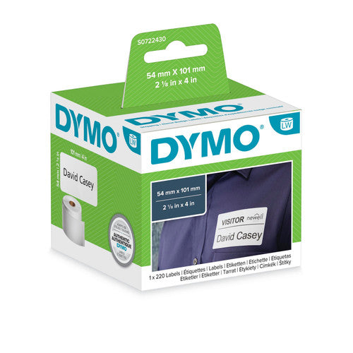 Dymo LabelWriter shipping labels 54 x 101mm single roll 220 genuine RFID labels for ecommerce dispatch