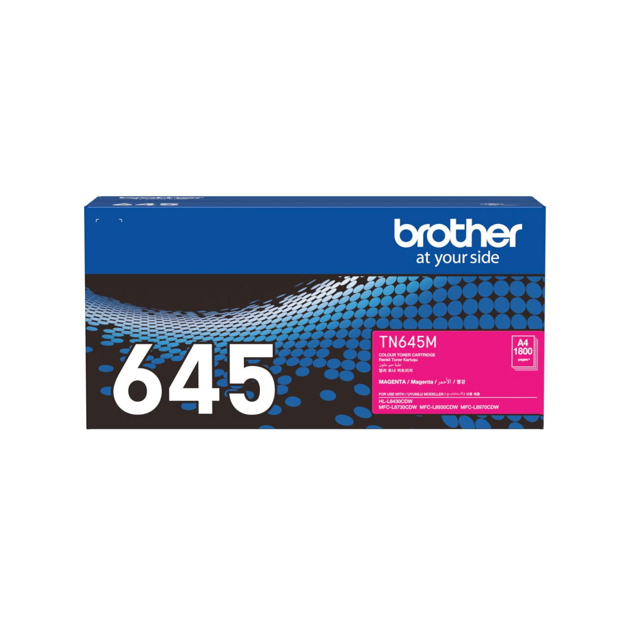Brother TN-645M genuine retail pack, front facing