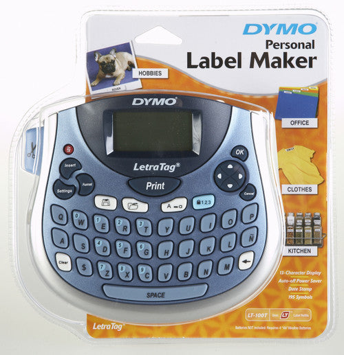 Dymo LetraTag LT-100T tabletop personal label maker with full QWERTY keyboard and wide display