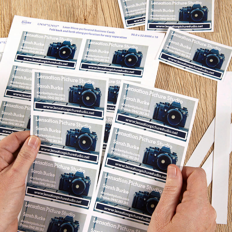 Avery White Micro-Perforated Laser and Inkjet Business Cards Matt 150gsm 10UP Small Pack – view 4
