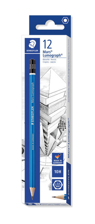Staedtler 100-10H Mars Lumograph Pencils in a Box of 12