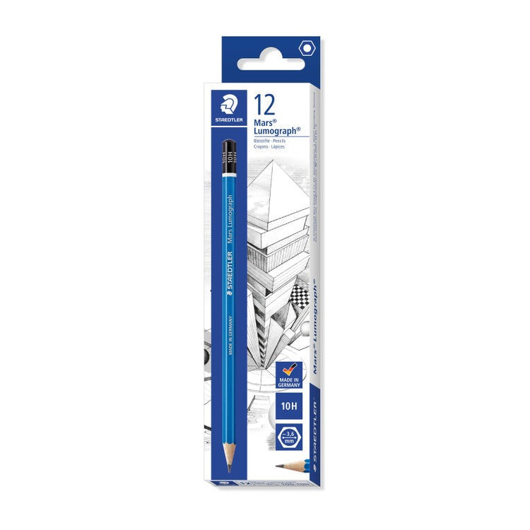 Staedtler Mars Lumograph Pencils 10H Box 12 100-10H