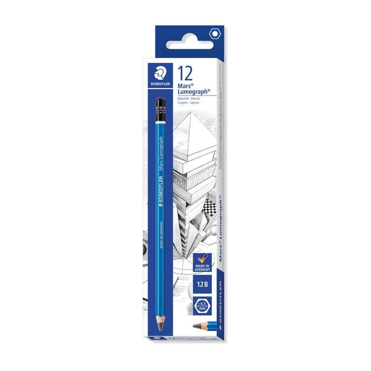 Staedtler Mars Lumograph Graphite Pencils 12B Box 12 100-12B