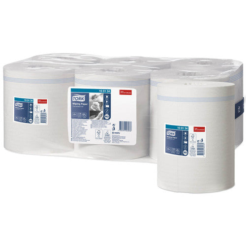 Tork Wiping Paper Centrefeed Roll 1 Ply M2 White Carton of 6 Rolls