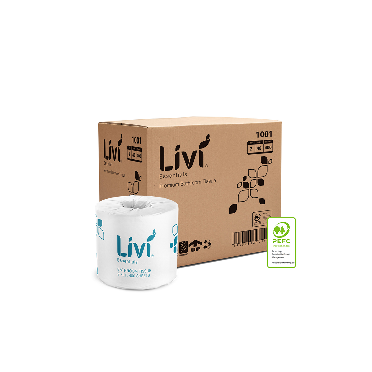 Livi 1001 Essentials toilet tissue carton