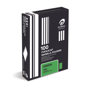 Olympic Manilla Folder Foolscap Green Box of 100