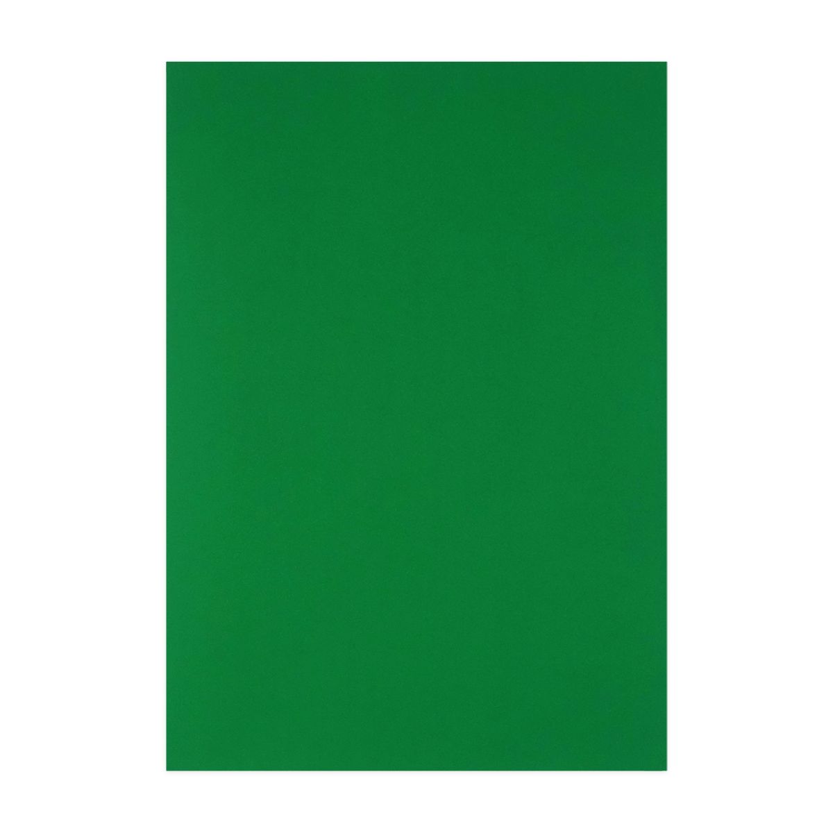 A single deep green A4 sheet from the Quill assorted cover paper pack, shown flat in portrait on a white background
