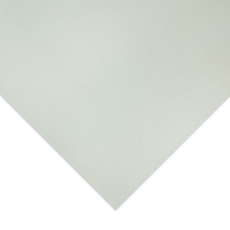 Corner of a Quill grey foam board photographed at an angle, showing the smooth grey paper face