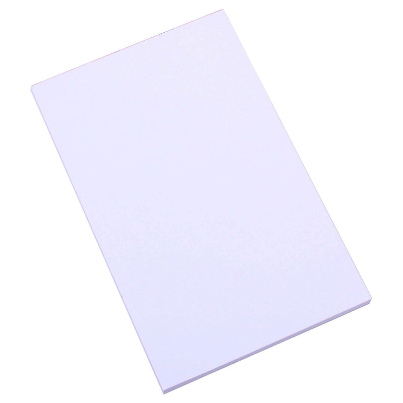 Quill A4 plain white pad shown at an angle, sold in a box of 10