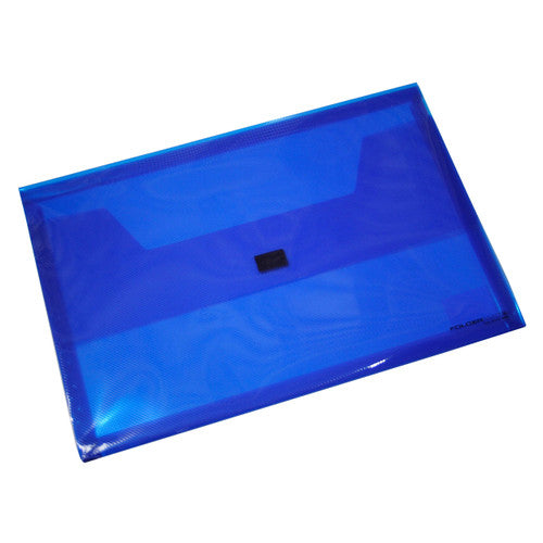 Bantex FC Translucent Document Wallet PP Hook & Loop Closure Blue Pack of 5