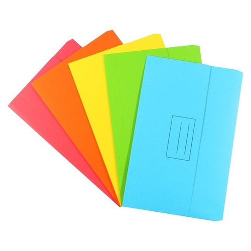 Bantex FC Document Wallet Board 230gsm Pack of 10 Assorted Each