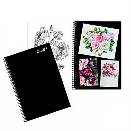 Quill Visual Art Diary PP A4 120 Pages Black and White Pack of 5