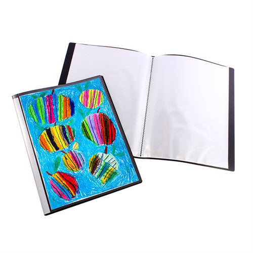 Quill Fixed Insert Display Book PP A3 20 Pockets Black