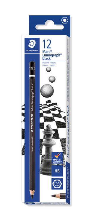 Staedtler 100B-HB Mars Lumograph Black Pencils in a Box of 12