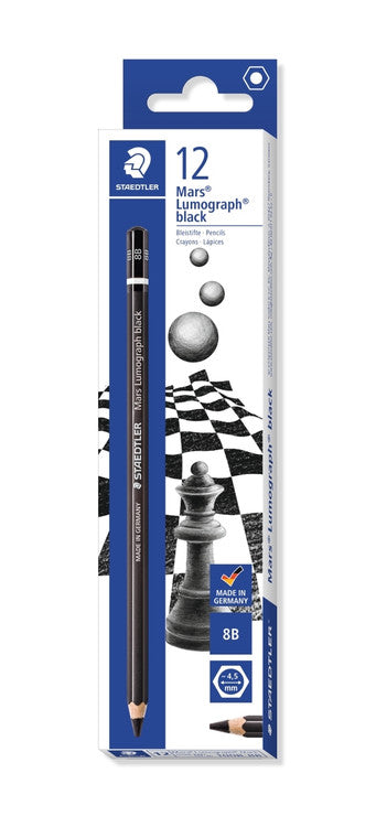 Staedtler Mars Lumograph Black Pencils 8B Box of 12 100B-8B