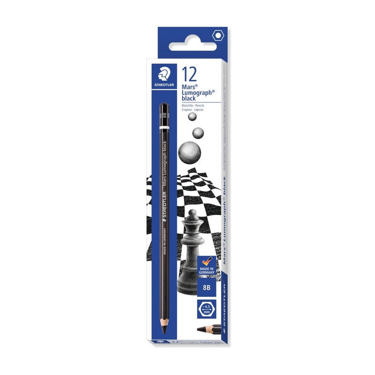 Staedtler Mars Lumograph Black Pencils 8B Box 12 100B-8B